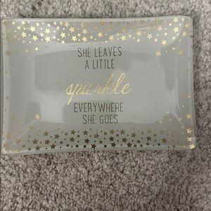 She Leaves A Little Sparkle Trinket Dish - White & Gold